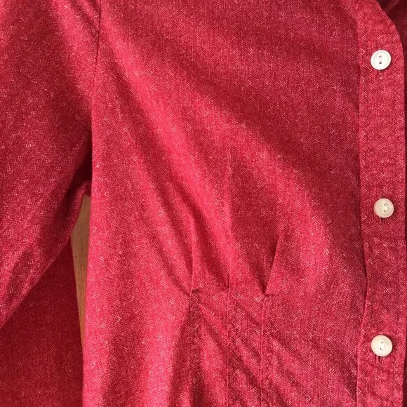 Lauren Ralph Lauren Women's Long Sleeve Pink Button Up Collar V Neck Blouse - Picture 7 of 9